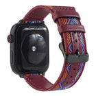 Ethnic Leather Watchband For Apple Watch Series 6 & SE & 5 & 4 40mm / 3 & 2 & 1 38mm, For Apple Watch Series 7 41mm / 6 & SE & 5 & 4 40mm / 3 & 2 & 1 38mm - DealBuddy