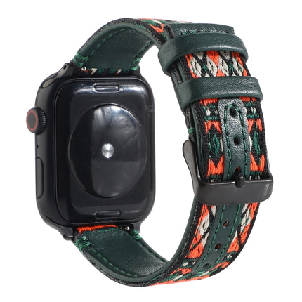 Ethnic Leather Watchband For Apple Watch Series 6 & SE & 5 & 4 40mm / 3 & 2 & 1 38mm, For Apple Watch Series 7 41mm / 6 & SE & 5 & 4 40mm / 3 & 2 & 1 38mm - DealBuddy