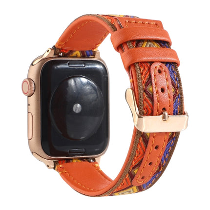 Ethnic Leather Watchband For Apple Watch Series 6 & SE & 5 & 4 44mm / 3 & 2 & 1 42mm - DealBuddy