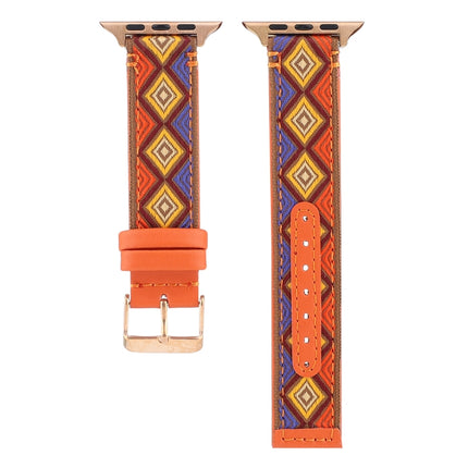 Ethnic Leather Watchband For Apple Watch Series 6 & SE & 5 & 4 44mm / 3 & 2 & 1 42mm, For Apple Watch Series 7 45mm / 6 & SE & 5 & 4 44mm / 3 & 2 & 1 42mm - DealBuddy