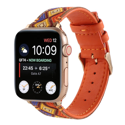 Ethnic Leather Watchband For Apple Watch Series 6 & SE & 5 & 4 44mm / 3 & 2 & 1 42mm, For Apple Watch Series 7 45mm / 6 & SE & 5 & 4 44mm / 3 & 2 & 1 42mm - DealBuddy