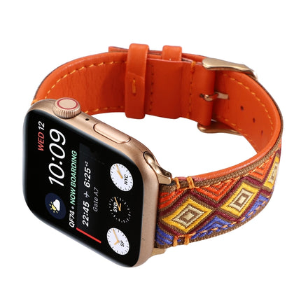 Ethnic Leather Watchband For Apple Watch Series 6 & SE & 5 & 4 44mm / 3 & 2 & 1 42mm, For Apple Watch Series 7 45mm / 6 & SE & 5 & 4 44mm / 3 & 2 & 1 42mm - DealBuddy