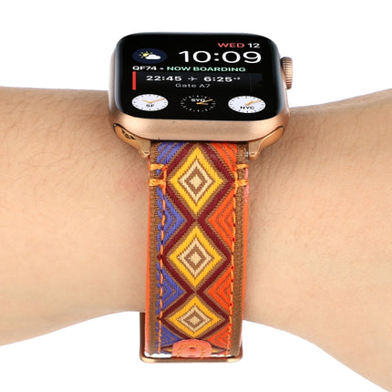 Ethnic Leather Watchband For Apple Watch Series 6 & SE & 5 & 4 44mm / 3 & 2 & 1 42mm, For Apple Watch Series 7 45mm / 6 & SE & 5 & 4 44mm / 3 & 2 & 1 42mm - DealBuddy