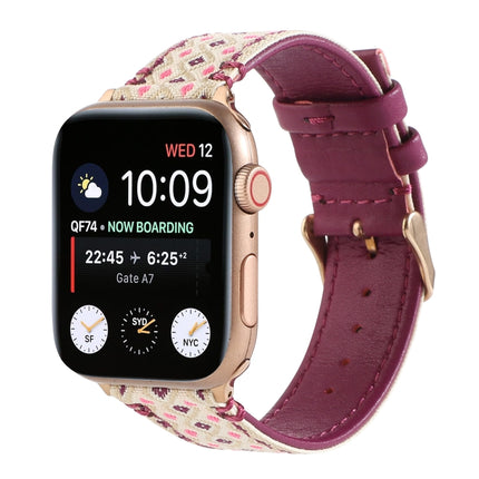 Ethnic Leather Watchband For Apple Watch Series 6 & SE & 5 & 4 44mm / 3 & 2 & 1 42mm - DealBuddy
