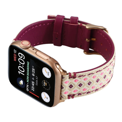 Ethnic Leather Watchband For Apple Watch Series 6 & SE & 5 & 4 44mm / 3 & 2 & 1 42mm - DealBuddy
