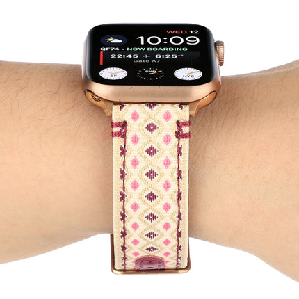 Ethnic Leather Watchband For Apple Watch Series 6 & SE & 5 & 4 44mm / 3 & 2 & 1 42mm - DealBuddy
