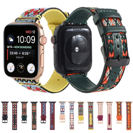 Ethnic Leather Watchband For Apple Watch Series 6 & SE & 5 & 4 44mm / 3 & 2 & 1 42mm - DealBuddy