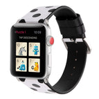 For Apple Watch Series 8&7 41mm / SE 2&6&SE&5&4 40mm / 3&2&1 38mm / Black Wave Dots On White