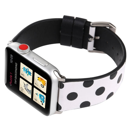 Fashion Wave Dot Series Leather Replacement Watchbands For Apple Watch Series 6 & SE & 5 & 4 40mm / 3 & 2 & 1 38mm, For Apple Watch Series 8&7 41mm / SE 2&6&SE&5&4 40mm / 3&2&1 38mm - DealBuddy