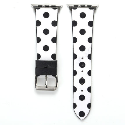 Fashion Wave Dot Series Leather Replacement Watchbands For Apple Watch Series 6 & SE & 5 & 4 40mm / 3 & 2 & 1 38mm, For Apple Watch Series 8&7 41mm / SE 2&6&SE&5&4 40mm / 3&2&1 38mm - DealBuddy