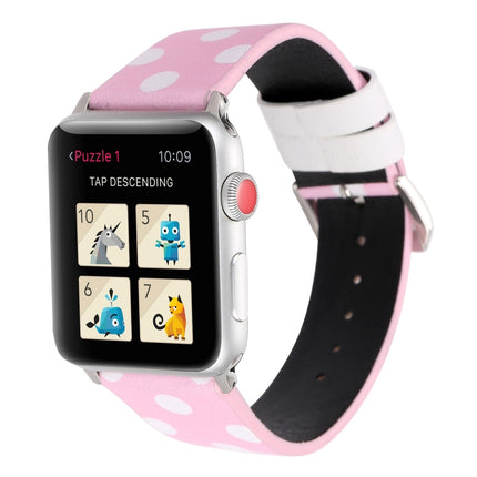 Fashion Wave Dot Series Leather Replacement Watchbands For Apple Watch Series 6 & SE & 5 & 4 40mm / 3 & 2 & 1 38mm, For Apple Watch Series 8&7 41mm / SE 2&6&SE&5&4 40mm / 3&2&1 38mm - DealBuddy