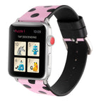 For Apple Watch Series 8&7 41mm / SE 2&6&SE&5&4 40mm / 3&2&1 38mm / Black Wave Dots Pink