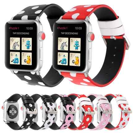 Fashion Wave Dot Series Leather Replacement Watchbands For Apple Watch Series 6 & SE & 5 & 4 40mm / 3 & 2 & 1 38mm, For Apple Watch Series 8&7 41mm / SE 2&6&SE&5&4 40mm / 3&2&1 38mm - DealBuddy