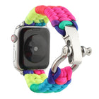 Umbrella Cord Rainbow Watchband For Apple Watch Series 6 & SE & 5 & 4 40mm / 3 & 2 & 1 38mm, For Apple Watch Series 8&7 41mm / SE 2&6&SE&5&4 40mm / 3&2&1 38mm, For Apple Watch Series 7 41mm / 6 & SE & 5 & 4 40mm / 3 & 2 & 1 38mm - DealBuddy