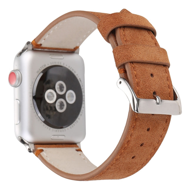 Frosted Genuine Leather Watchband For Apple Watch Series 6 & SE & 5 & 4 40mm / 3 & 2 & 1 38mm, For Apple Watch Series 7 41mm / 6 & SE & 5 & 4 40mm / 3 & 2 & 1 38mm - DealBuddy