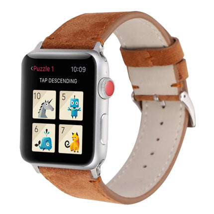 Frosted Genuine Leather Watchband For Apple Watch Series 6 & SE & 5 & 4 40mm / 3 & 2 & 1 38mm, For Apple Watch Series 7 41mm / 6 & SE & 5 & 4 40mm / 3 & 2 & 1 38mm - DealBuddy