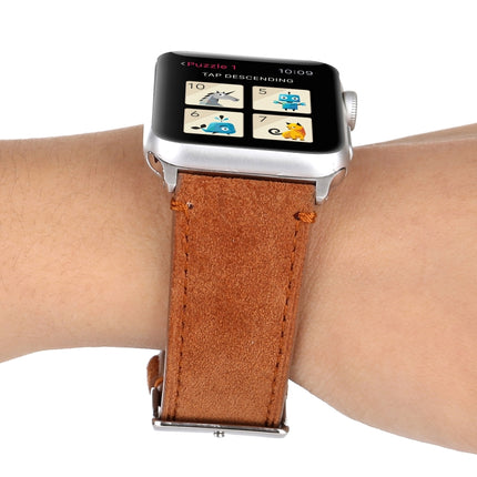 Frosted Genuine Leather Watchband For Apple Watch Series 6 & SE & 5 & 4 40mm / 3 & 2 & 1 38mm, For Apple Watch Series 7 41mm / 6 & SE & 5 & 4 40mm / 3 & 2 & 1 38mm - DealBuddy