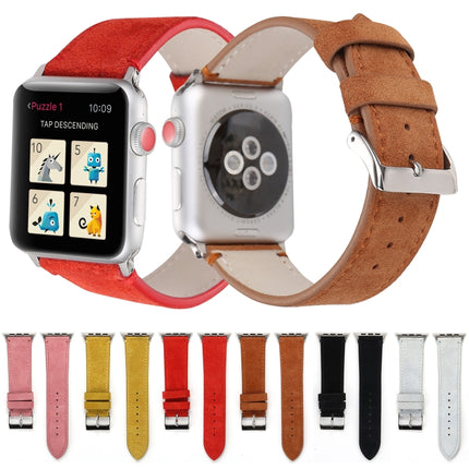 Frosted Genuine Leather Watchband For Apple Watch Series 6 & SE & 5 & 4 40mm / 3 & 2 & 1 38mm - DealBuddy