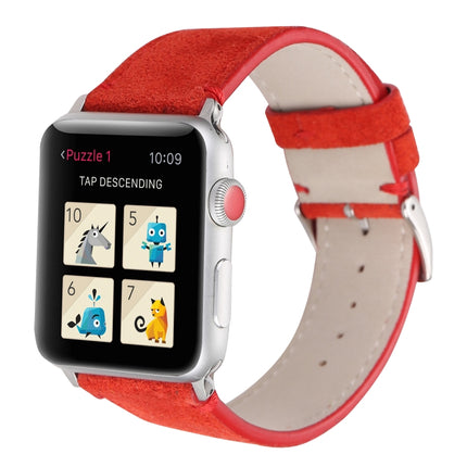 Frosted Genuine Leather Watchband For Apple Watch Series 6 & SE & 5 & 4 44mm / 3 & 2 & 1 42mm, For Apple Watch Series 7 45mm / 6 & SE & 5 & 4 44mm / 3 & 2 & 1 42mm