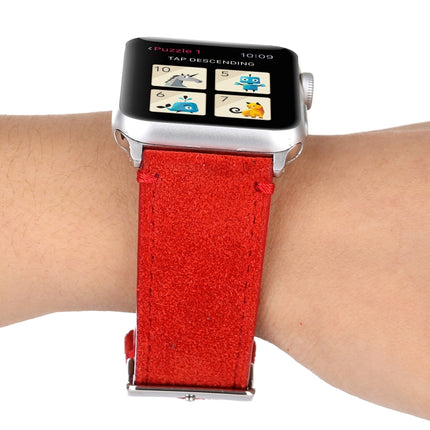 Frosted Genuine Leather Watchband For Apple Watch Series 6 & SE & 5 & 4 44mm / 3 & 2 & 1 42mm, For Apple Watch Series 7 45mm / 6 & SE & 5 & 4 44mm / 3 & 2 & 1 42mm