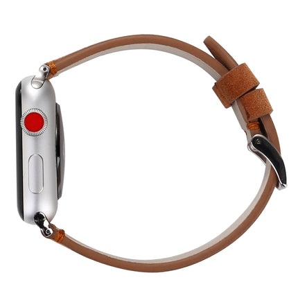 Frosted Genuine Leather Watchband For Apple Watch Series 6 & SE & 5 & 4 44mm / 3 & 2 & 1 42mm, For Apple Watch Series 7 45mm / 6 & SE & 5 & 4 44mm / 3 & 2 & 1 42mm - DealBuddy