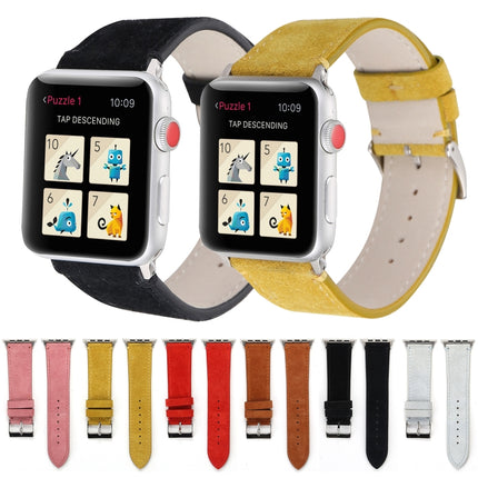 Frosted Genuine Leather Watchband For Apple Watch Series 6 & SE & 5 & 4 44mm / 3 & 2 & 1 42mm, For Apple Watch Series 7 45mm / 6 & SE & 5 & 4 44mm / 3 & 2 & 1 42mm - DealBuddy