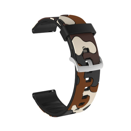 Camouflage Silicone Replacement Wrist Strap Watchband with Silver Buckle
