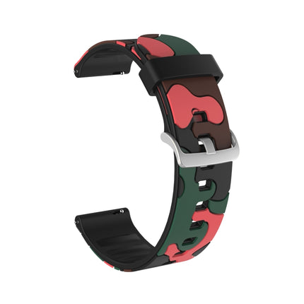 Camouflage Silicone Replacement Wrist Strap Watchband with Silver Buckle