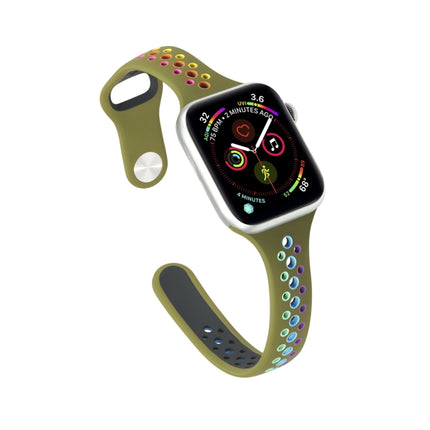 Rainbow Silicone Watchband For Apple Watch Series 6 & SE & 5 & 4 40mm / 3 & 2 & 1 38mm, For Apple Watch Series 8&7 41mm / SE 2&6&SE&5&4 40mm / 3&2&1 38mm, For Apple Watch Series 7 41mm / 6 & SE & 5 & 4 40mm / 3 & 2 & 1 38mm - DealBuddy