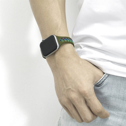 Rainbow Silicone Watchband For Apple Watch Series 6 & SE & 5 & 4 40mm / 3 & 2 & 1 38mm, For Apple Watch Series 8&7 41mm / SE 2&6&SE&5&4 40mm / 3&2&1 38mm, For Apple Watch Series 7 41mm / 6 & SE & 5 & 4 40mm / 3 & 2 & 1 38mm - DealBuddy