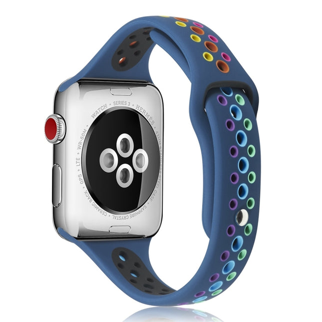 Rainbow Silicone Watchband For Apple Watch Series 6 & SE & 5 & 4 40mm / 3 & 2 & 1 38mm - DealBuddy