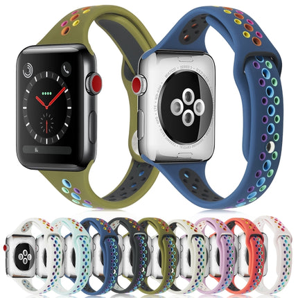 Rainbow Silicone Watchband For Apple Watch Series 6 & SE & 5 & 4 40mm / 3 & 2 & 1 38mm - DealBuddy