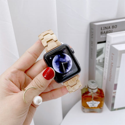Wooden Bead Woven Watchband For Apple Watch Series 6 & SE & 5 & 4 44mm / 3 & 2 & 1 42mm - DealBuddy