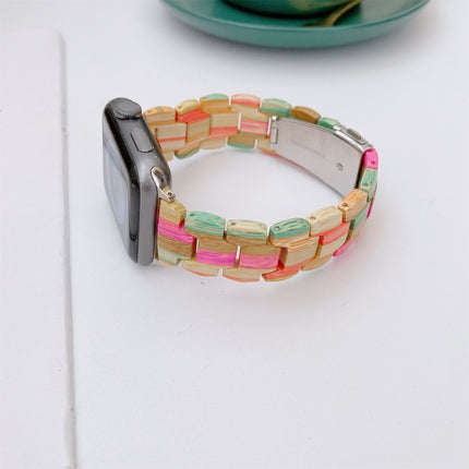 Wooden Bead Woven Watchband For Apple Watch Series 6 & SE & 5 & 4 44mm / 3 & 2 & 1 42mm - DealBuddy