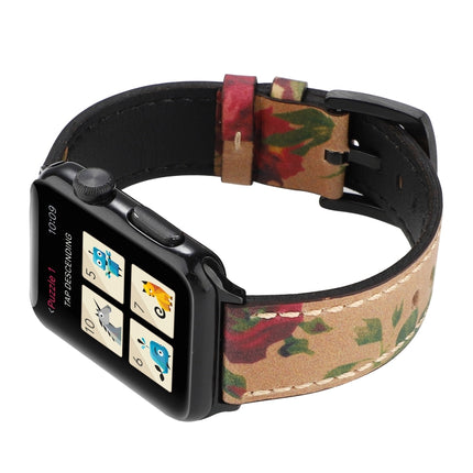 Retro Head-layer Cowhide Genuine Leather Watchband For Apple Watch Series 6 & SE & 5 & 4 40mm / 3 & 2 & 1 38mm - DealBuddy