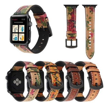 Retro Head-layer Cowhide Genuine Leather Watchband For Apple Watch Series 6 & SE & 5 & 4 40mm / 3 & 2 & 1 38mm, For Apple Watch Series 8&7 41mm / SE 2&6&SE&5&4 40mm / 3&2&1 38mm, For Apple Watch Series 7 41mm / 6 & SE & 5 & 4 40mm / 3 & 2 & 1 38mm - DealBuddy