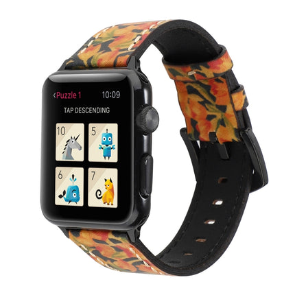 Retro Head-layer Cowhide Genuine Leather Watchband For Apple Watch Series 6 & SE & 5 & 4 40mm / 3 & 2 & 1 38mm, For Apple Watch Series 8&7 41mm / SE 2&6&SE&5&4 40mm / 3&2&1 38mm, For Apple Watch Series 7 41mm / 6 & SE & 5 & 4 40mm / 3 & 2 & 1 38mm - DealBuddy