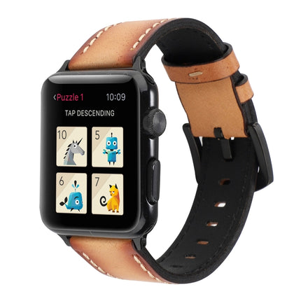 Retro Head-layer Cowhide Genuine Leather Watchband For Apple Watch Series 6 & SE & 5 & 4 40mm / 3 & 2 & 1 38mm, For Apple Watch Series 8&7 41mm / SE 2&6&SE&5&4 40mm / 3&2&1 38mm, For Apple Watch Series 7 41mm / 6 & SE & 5 & 4 40mm / 3 & 2 & 1 38mm - DealBuddy
