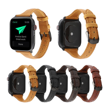 Crazy Horse Texture Genuine Leather Strap, For Apple Watch Series 7 41mm / 6 & SE & 5 & 4 40mm / 3 & 2 & 1 38mm, For Apple Watch Series 8&7 41mm / SE 2&6&SE&5&4 40mm / 3&2&1 38mm                                                                          ... - DealBuddy