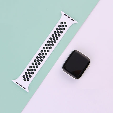 Elastic Silicone Watchband For Apple Watch Series 6 & SE & 5 & 4 44mm / 3 & 2 & 1 42mm, 150mm (Black White), 150mm (Light Pink White), 150mm (Blue White), 160mm (Light Pink White) - DealBuddy