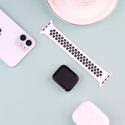 Elastic Silicone Watchband For Apple Watch Series 6 & SE & 5 & 4 44mm / 3 & 2 & 1 42mm, 150mm (Black White), 150mm (Light Pink White), 150mm (Blue White), 160mm (Light Pink White) - DealBuddy