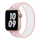 Elastic Silicone Watchband For Apple Watch Series 6 & SE & 5 & 4 44mm / 3 & 2 & 1 42mm, 150mm (Black White), 150mm (Light Pink White), 150mm (Blue White), 160mm (Light Pink White) - DealBuddy