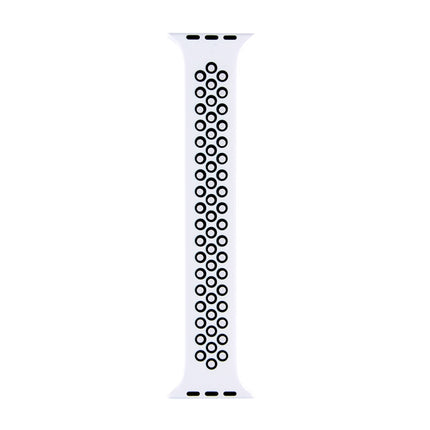 Elastic Silicone Watchband For Apple Watch Series 6 & SE & 5 & 4 40mm / 3 & 2 & 1 38mm, Length: 160mm, 160mm (White Black), 160mm (Black), 160mm (Black Yellow), 160mm (Black Grey), 160mm (Red Black), 160mm (Black White), 160mm (Black Red)              ... - DealBuddy