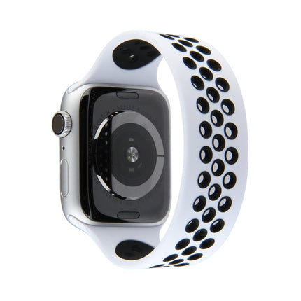 Elastic Silicone Watchband For Apple Watch Series 6 & SE & 5 & 4 40mm / 3 & 2 & 1 38mm, Length: 160mm, 160mm (White Black), 160mm (Black), 160mm (Black Yellow), 160mm (Black Grey), 160mm (Red Black), 160mm (Black White), 160mm (Black Red)              ... - DealBuddy