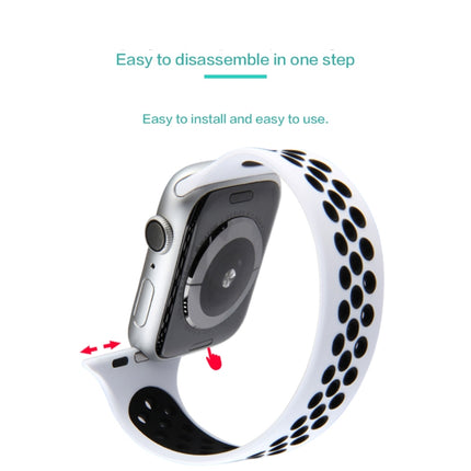 Elastic Silicone Watchband For Apple Watch Series 6 & SE & 5 & 4 40mm / 3 & 2 & 1 38mm, Length: 160mm, 160mm (White Black), 160mm (Black), 160mm (Black Yellow), 160mm (Black Grey), 160mm (Red Black), 160mm (Black White), 160mm (Black Red)              ... - DealBuddy