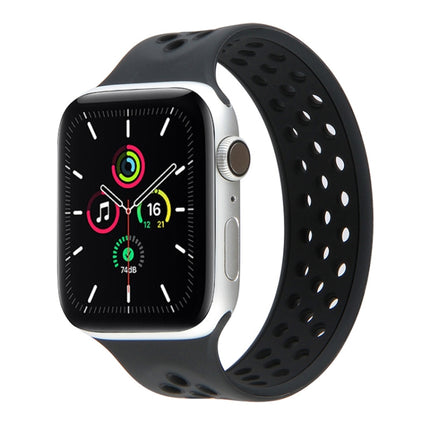 Elastic Silicone Watchband For Apple Watch Series 6 & SE & 5 & 4 40mm / 3 & 2 & 1 38mm, Length: 160mm, 160mm (White Black), 160mm (Black), 160mm (Black Yellow), 160mm (Black Grey), 160mm (Red Black), 160mm (Black White), 160mm (Black Red)              ... - DealBuddy