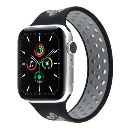 Elastic Silicone Watchband For Apple Watch Series 6 & SE & 5 & 4 40mm / 3 & 2 & 1 38mm, Length: 160mm, 160mm (White Black), 160mm (Black), 160mm (Black Yellow), 160mm (Black Grey), 160mm (Red Black), 160mm (Black White), 160mm (Black Red)              ... - DealBuddy