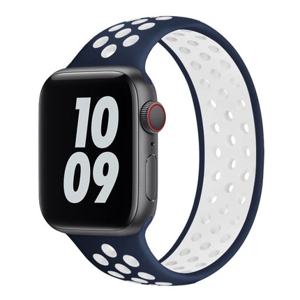 Elastic Silicone Watchband For Apple Watch Series 6 & SE & 5 & 4 40mm / 3 & 2 & 1 38mm, Length: 160mm, 160mm (White Black), 160mm (Black), 160mm (Black Yellow), 160mm (Black Grey), 160mm (Red Black), 160mm (Black White), 160mm (Black Red)              ... - DealBuddy