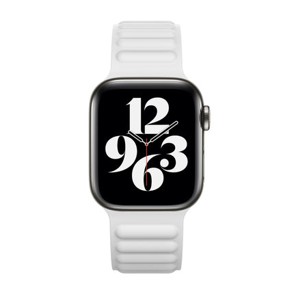 Silicone Magnetic Chain Watchband For Apple Watch Series 6 & SE & 5 & 4 40mm / 3 & 2 & 1 38mm, For Apple Watch Series 7 41mm / 6 & SE & 5 & 4 40mm / 3 & 2 & 1 38mm - DealBuddy