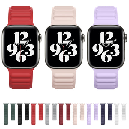 Silicone Magnetic Chain Watchband For Apple Watch Series 6 & SE & 5 & 4 40mm / 3 & 2 & 1 38mm, For Apple Watch Series 7 41mm / 6 & SE & 5 & 4 40mm / 3 & 2 & 1 38mm - DealBuddy